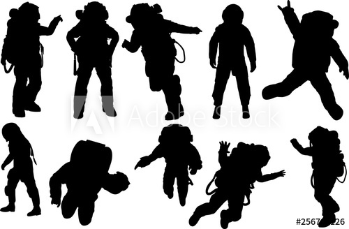 500x328 Astronaut Silhouette Shape Vector