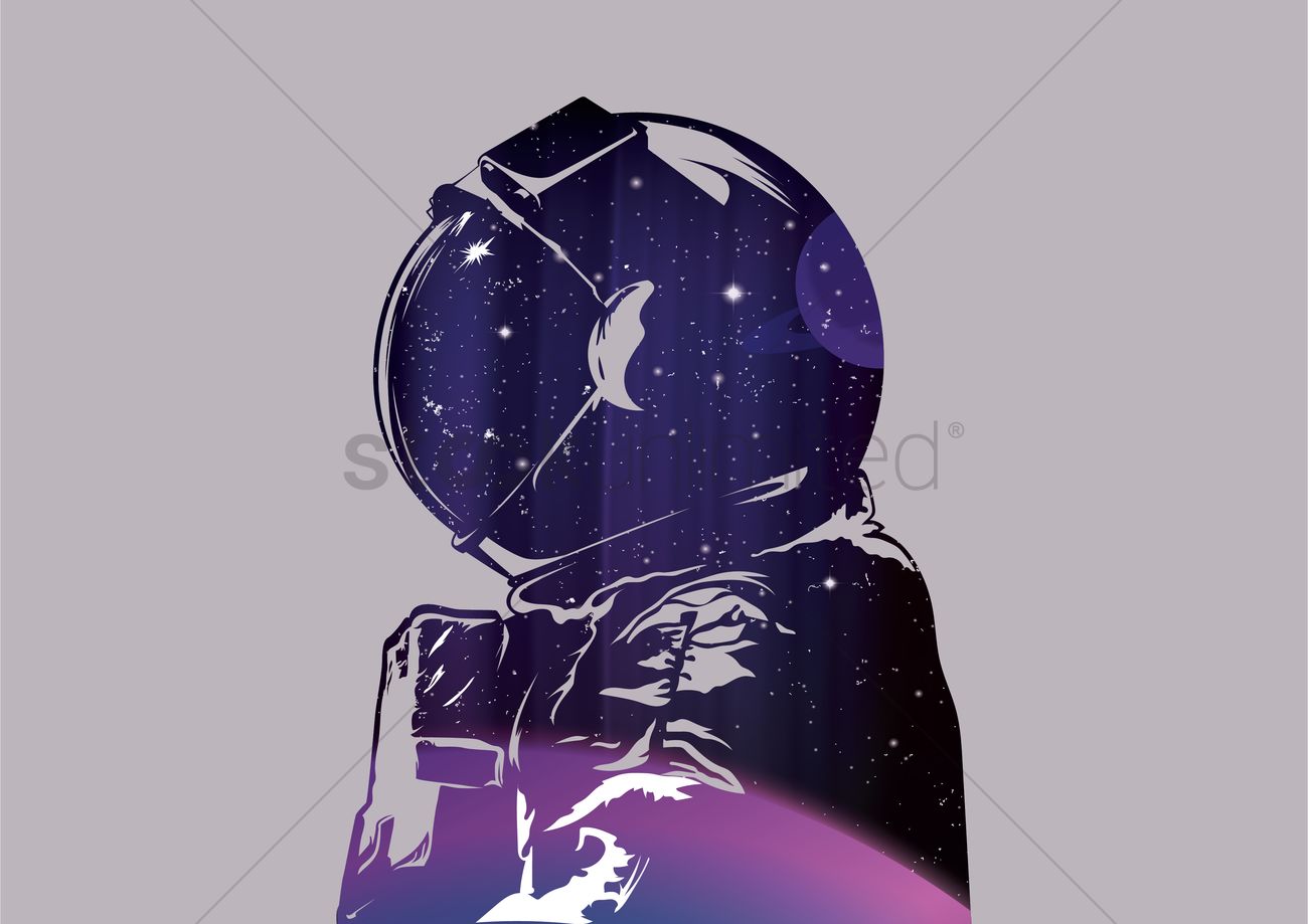 1300x919 Double Exposure Of Astronaut Vector Image