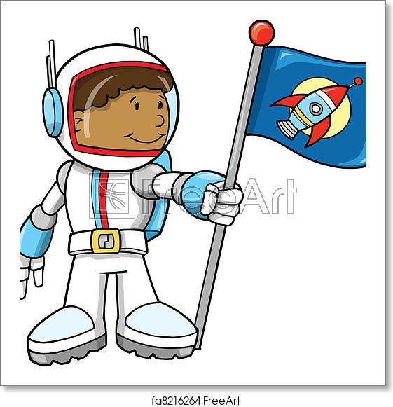 561x581 Free Art Print Of Cute Astronaut Vector Illustration Cute