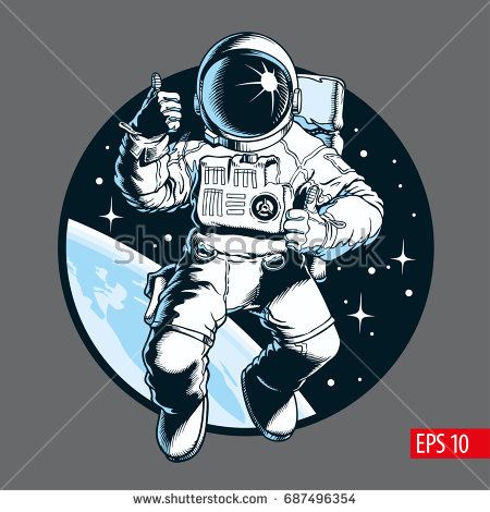 450x470 Astronaut, Vector Illustration Graphic Illustration