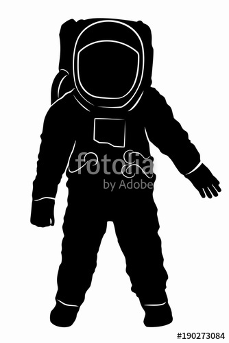 334x500 Silhouette Of Astronaut, Vector Drawing Stock Image And Royalty