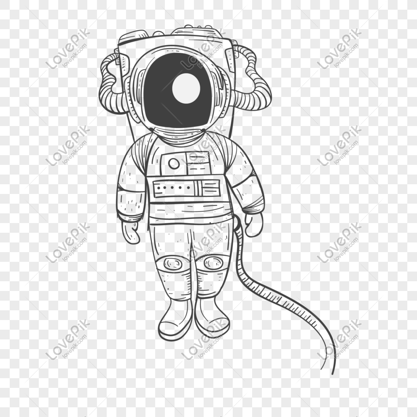 860x860 Sketch Style Astronaut Vector Illustration Png Image Picture Free