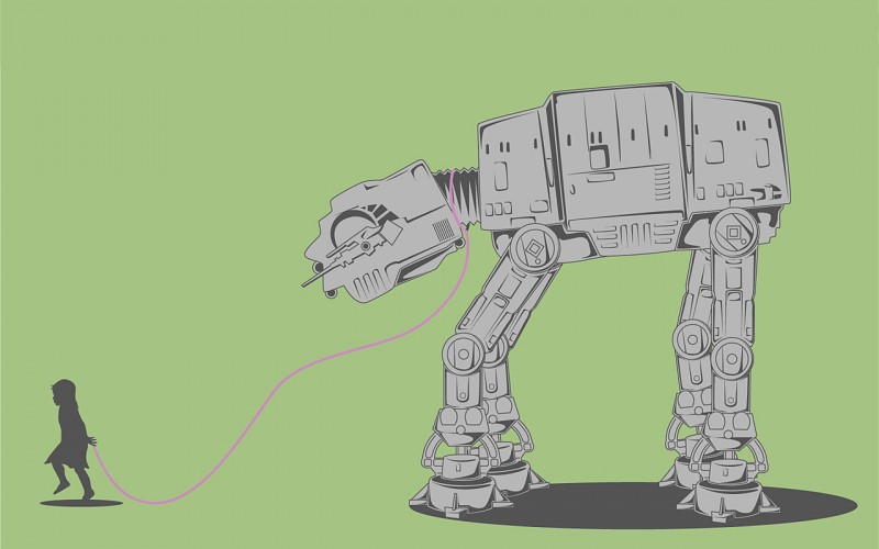 800x500 Guerra De Las Galaxias Vector De Arte Alternativo Atat Fondo De