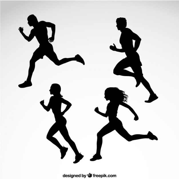 Silhouettes Of Runners Vector Free Download 626x626 Silhouettes Of Runners Vector Free Download