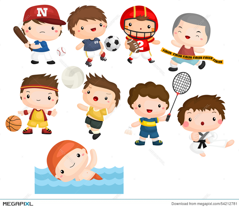 Sport Athlete Vector Set Illustration 800x697 Sport Athlete Vector Set Illustration