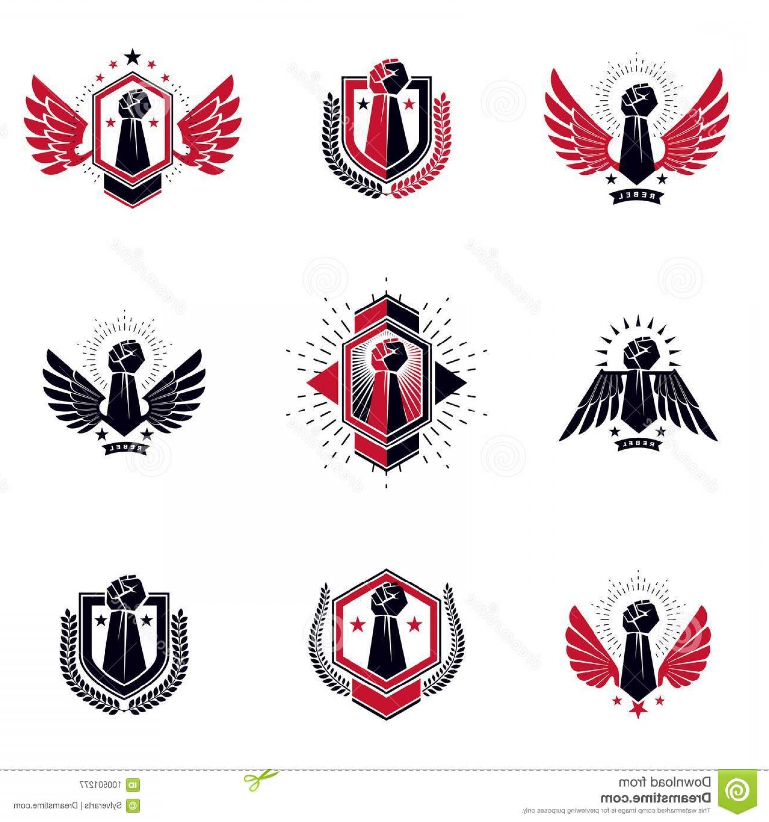 Set Vector Symbols Created Clenched Fist Athletic Man Eagle Wings 1560x1668 Set Vector Symbols Created Clenched Fist Athletic Man Eagle Wings