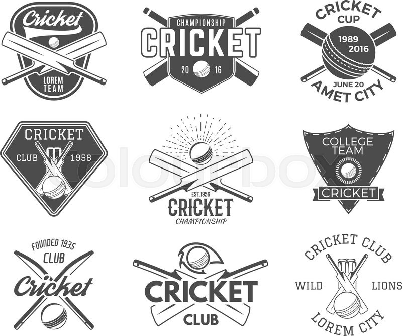 Set Of Cricket Sports Logo Designs Stock Vector Colourbox 800x668 Set Of Cricket Sports Logo Designs Stock Vector Colourbox