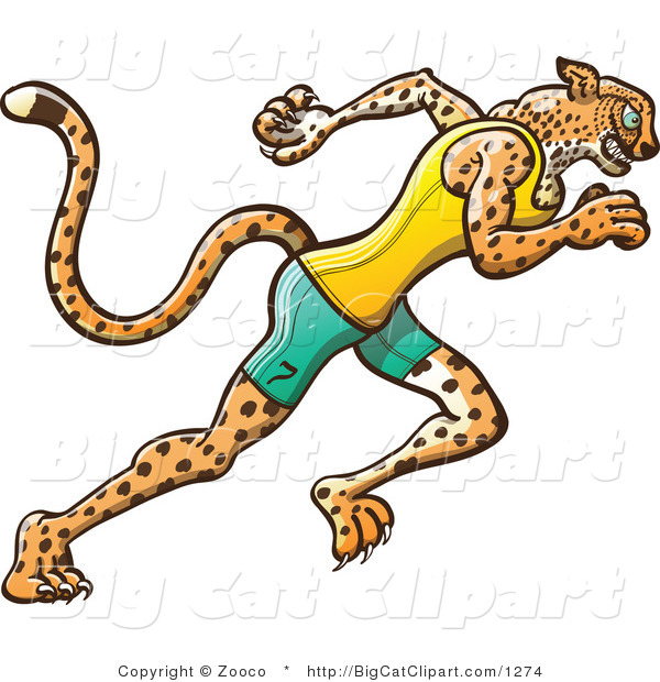 600x620 Big Cat Vector Clipart Of An Athletic Track And Field Cheetah