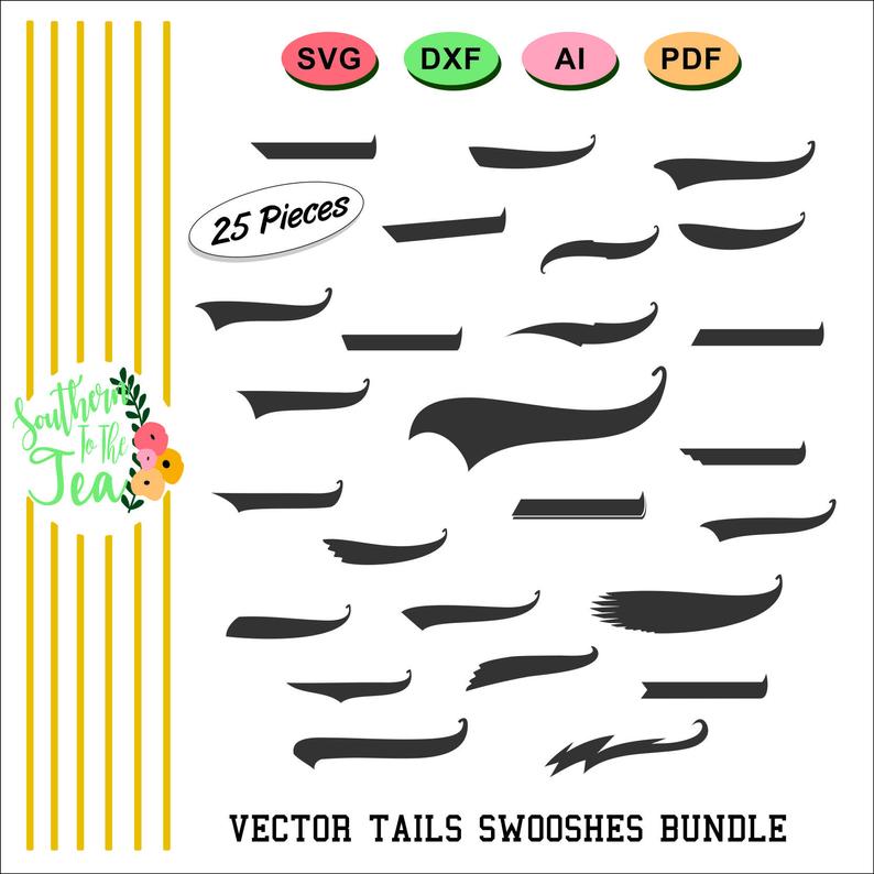 794x794 Tails Swoosh Tails Vector Art Etsy