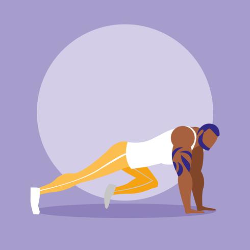 490x490 Young Athletic Man Doing Chest Push Ups Vector