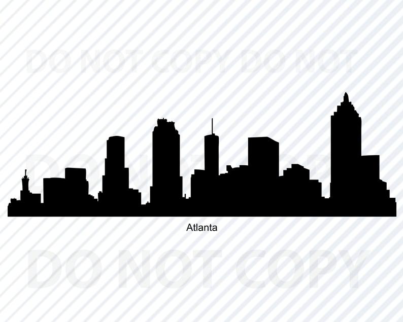 794x635 Atlanta Skyline For Cricut City Skyline Clipart City Etsy