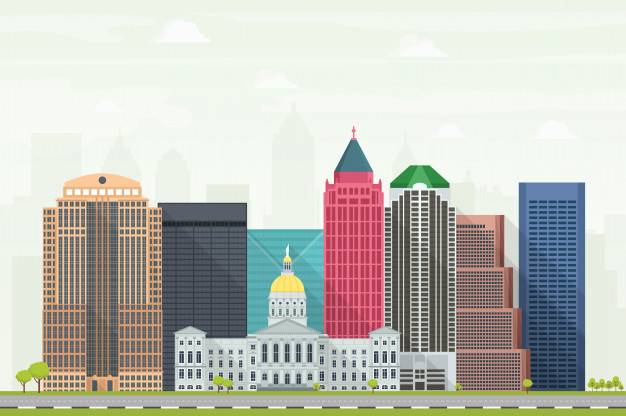 626x416 Atlanta City Skyline Illustration Vector Premium Download