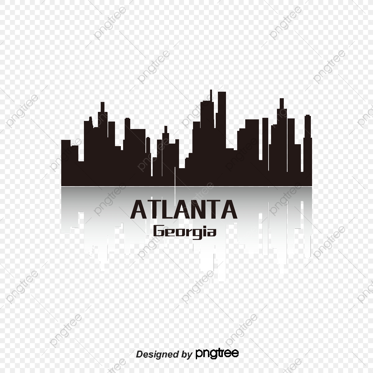 1200x1200 Atlanta, City Silhouette, City, High Rise Png And Vector