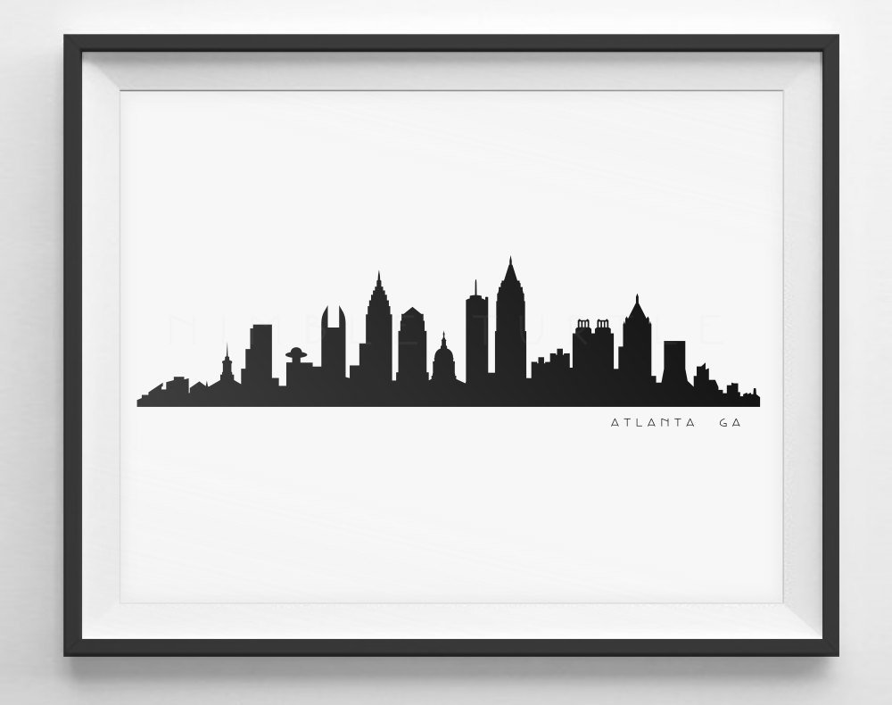 1000x790 Atlanta Skyline Silhouette Printable Skyline Atlanta Etsy
