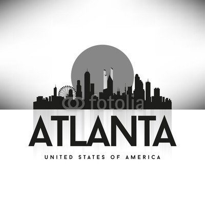 400x400 Atlanta Usa Skyline Silhouette Black Vector