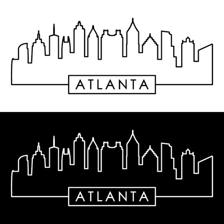 450x450 Atlanta Skyline Linear Style Editable Vector File Royalty Free