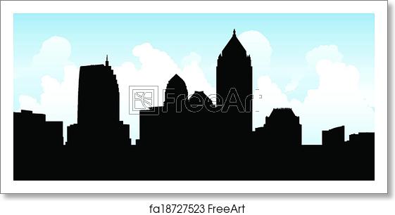 561x306 Free Art Print Of Atlanta Skyline Skyline Silhouette Of The City