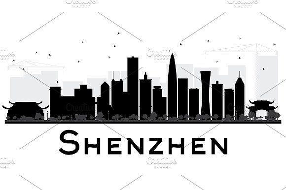 580x386 Shenzhen City Skyline Graphics Shenzhen City Skyline Black