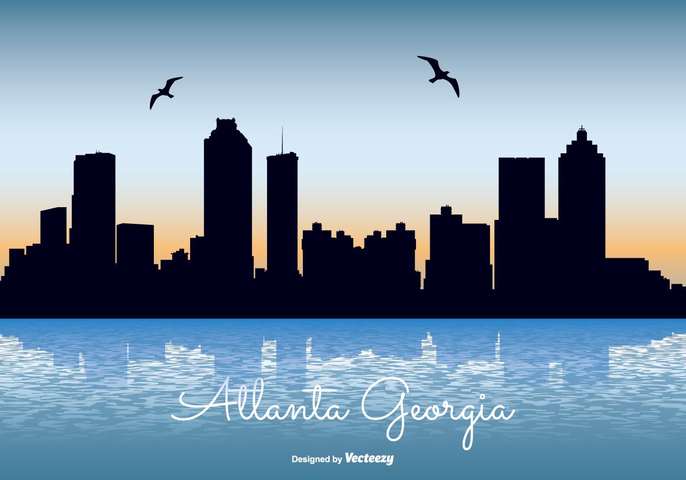 1400x980 Atlanta Georgia Skyline Vector Skyline In Atlanta