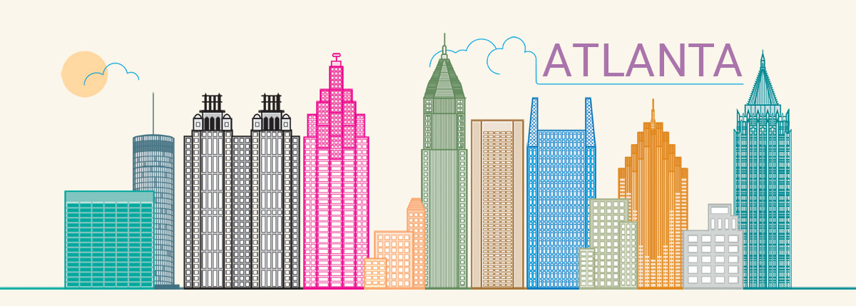 1200x429 Atlanta Skyline On Behance