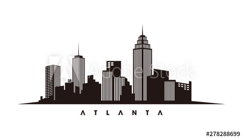 500x286 Atlanta Skyline And Landmarks Silhouette Vector