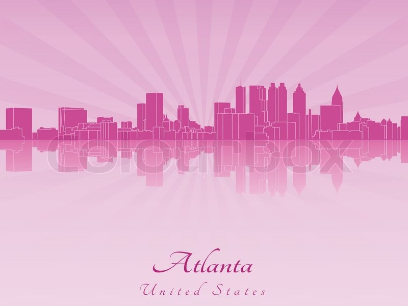 800x600 Atlanta Skyline In Purple Radiant Stock Vector Colourbox