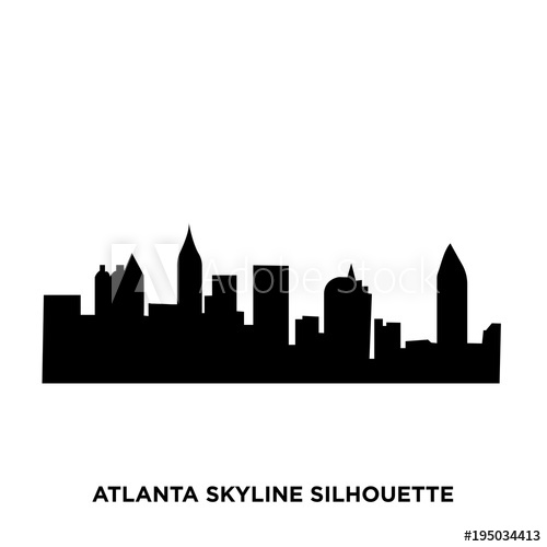 500x500 Atlanta Skyline Silhouette On White Background