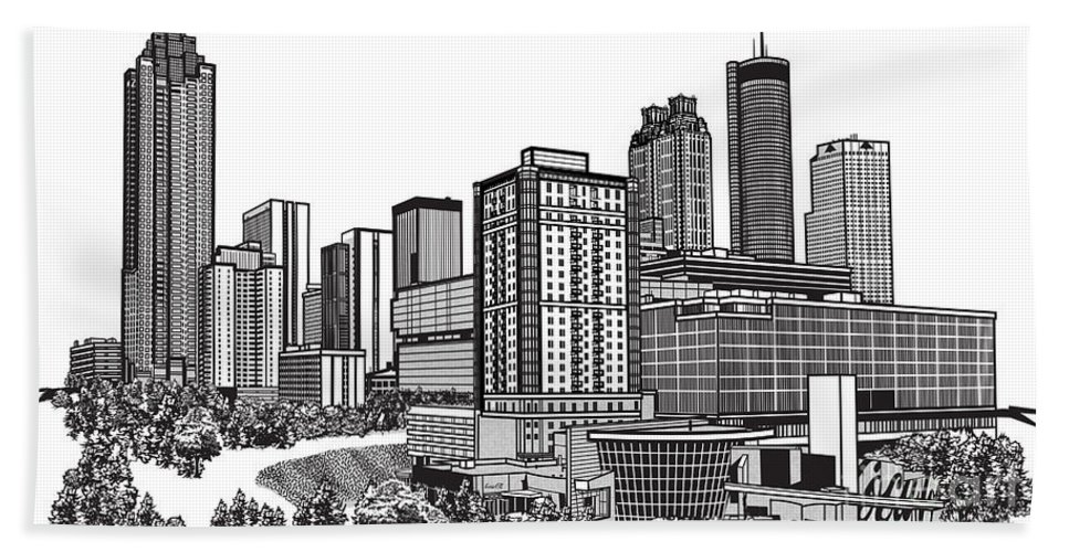 Atlanta Georgia Vector Beach Towel For Sale 967x500 Atlanta Georgia Vector Beach Towel For Sale