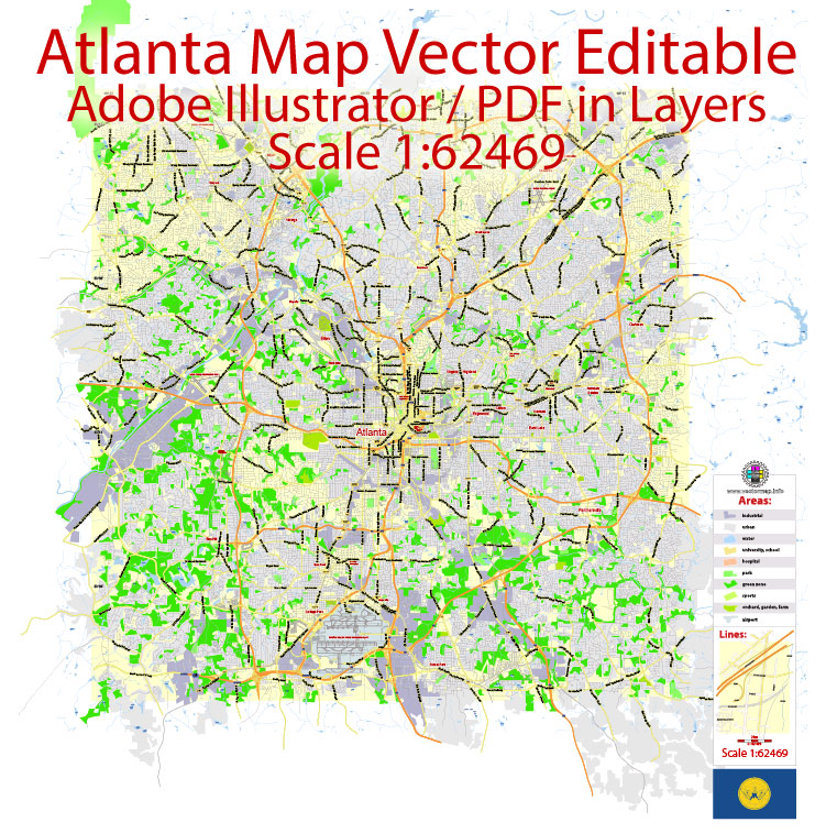 Atlanta Map Vector City Plan Editable Adobe Illustrator Street Map 751x757 Atlanta Map Vector City Plan Editable Adobe Illustrator Street Map