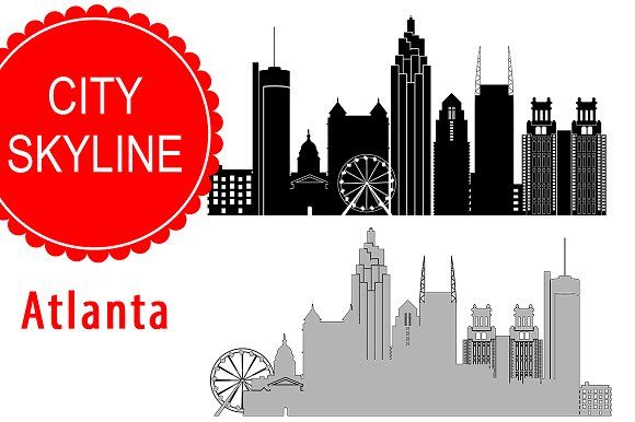 Atlanta City Vector Skyline 580x386 Atlanta City Vector Skyline