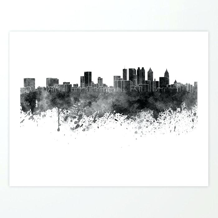 Skyline In Black Watercolor On White Background Art Print Atlanta 700x700 Skyline In Black Watercolor On White Background Art Print Atlanta