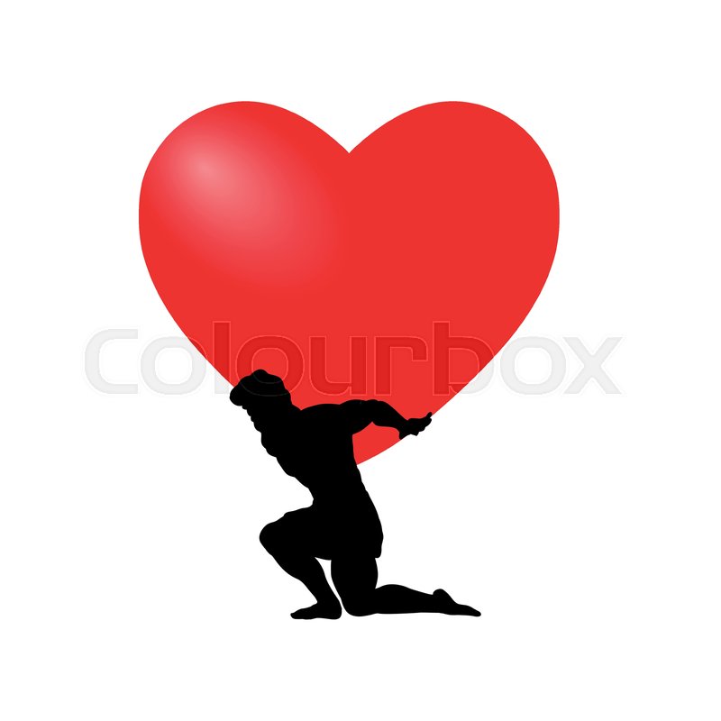800x800 Atlas Titan Man God Holds Heart Stock Vector Colourbox