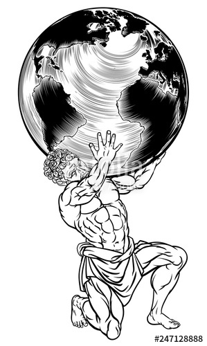 299x500 Atlas The Titan From Greek Mythology Holding Up The Sky