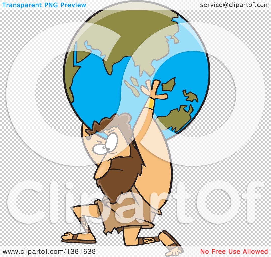 1080x1024 Clipart Of A Cartoon Greek God, Atlas, Carrying Earth