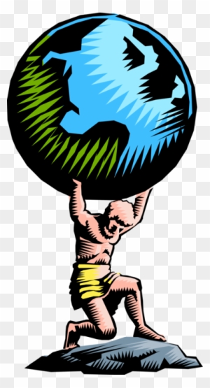 300x555 Vector Illustration Of Atlas From Greek Mythology Condemned