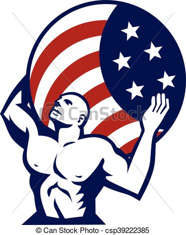 Atlas Carrying Globe Usa Flag Retro Illustration Of Atlas 373x470 Atlas Carrying Globe Usa Flag Retro Illustration Of Atlas