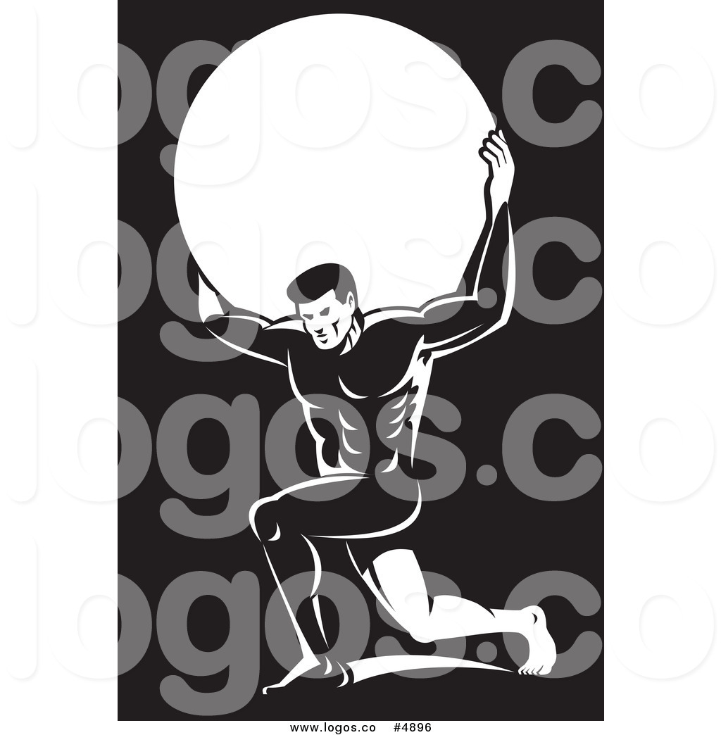 Royalty Free Vector Of A Black And White Atlas Carrying A World 1024x1044 Royalty Free Vector Of A Black And White Atlas Carrying A World
