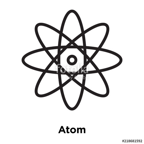 500x500 Atom Icon Vector Isolated On White Background, Atom Sign Stock