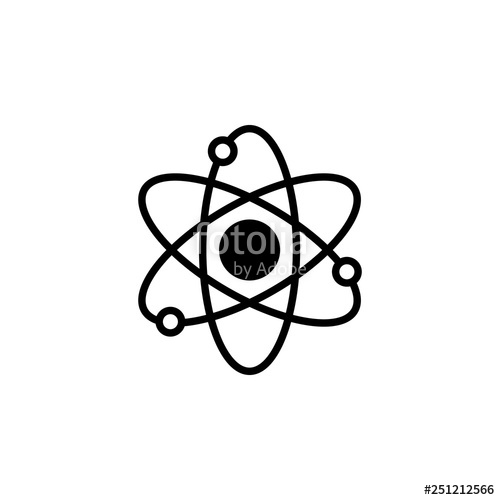 500x500 Atom Icon Vector Atom Vector Design Sign Design Flat Style
