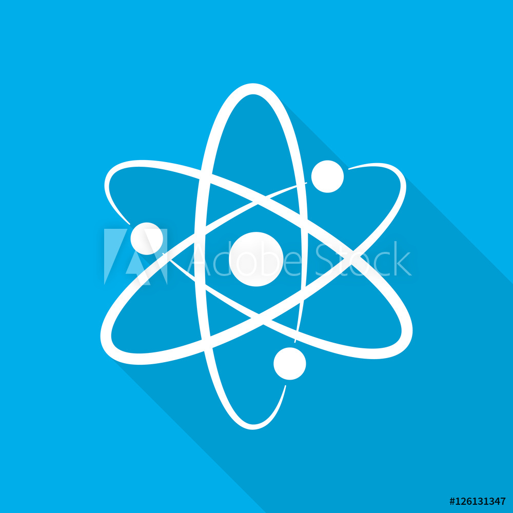 1000x1000 Photo Art Print White Atom Icon Vector Illustration Europosters