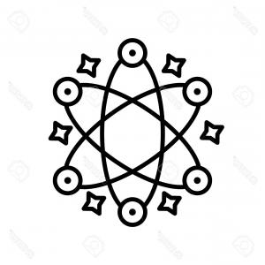 300x300 Stock Illustration Atom Structure Linear Icon Hoodamathrun