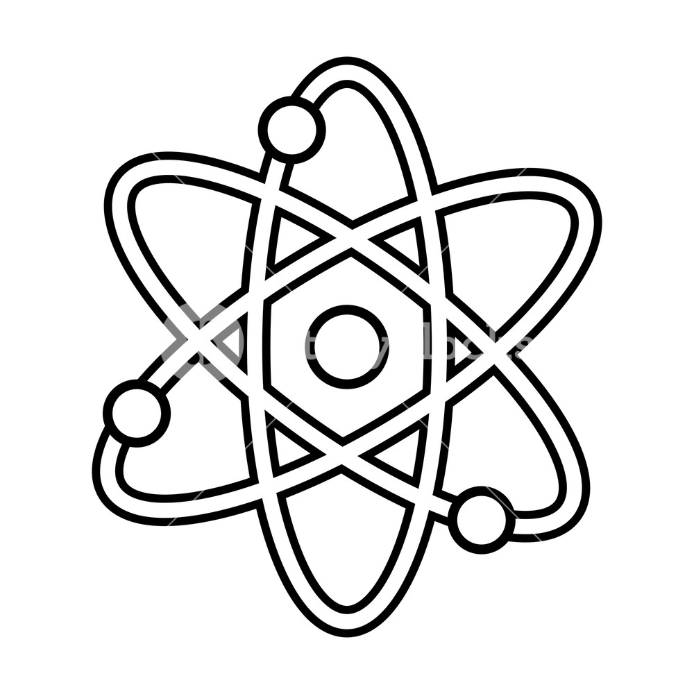 1000x1000 Atom Molecule Isolated Icon Vector Illustration Design Royalty