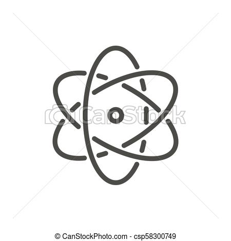 450x470 Atom Icon Vector Line Nuclear Symbol Atom Icon Vector Line