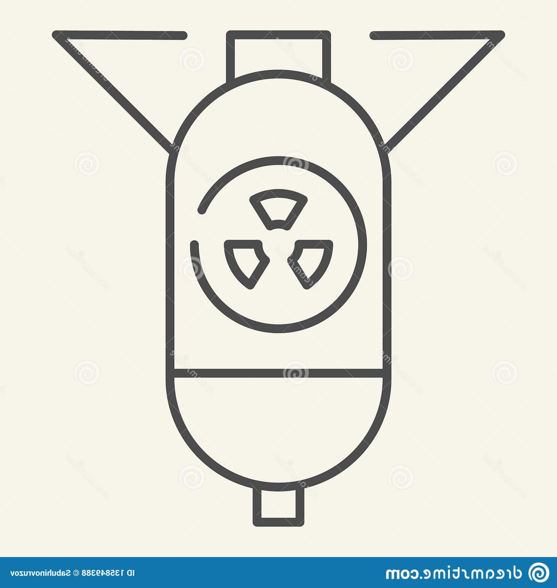 1920x2026 Nuclear Warhead Thin Line Icon Atomic Bomb Vector Illustration