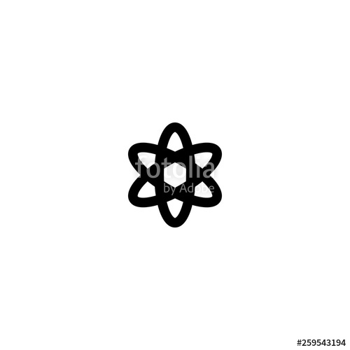 500x500 Atomic Icon Vector Atomic Vector Graphic Illustration Stock