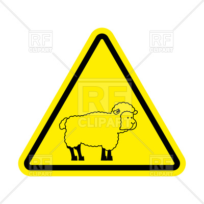 400x400 Attention Road Sign Of Sheep