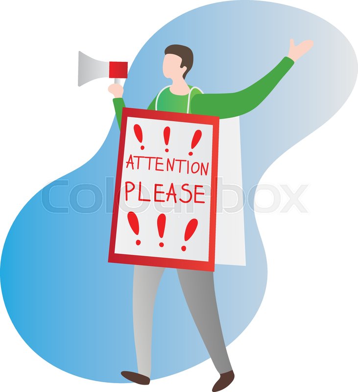 731x800 Attention Vector Illustration Man On Stock Vector Colourbox