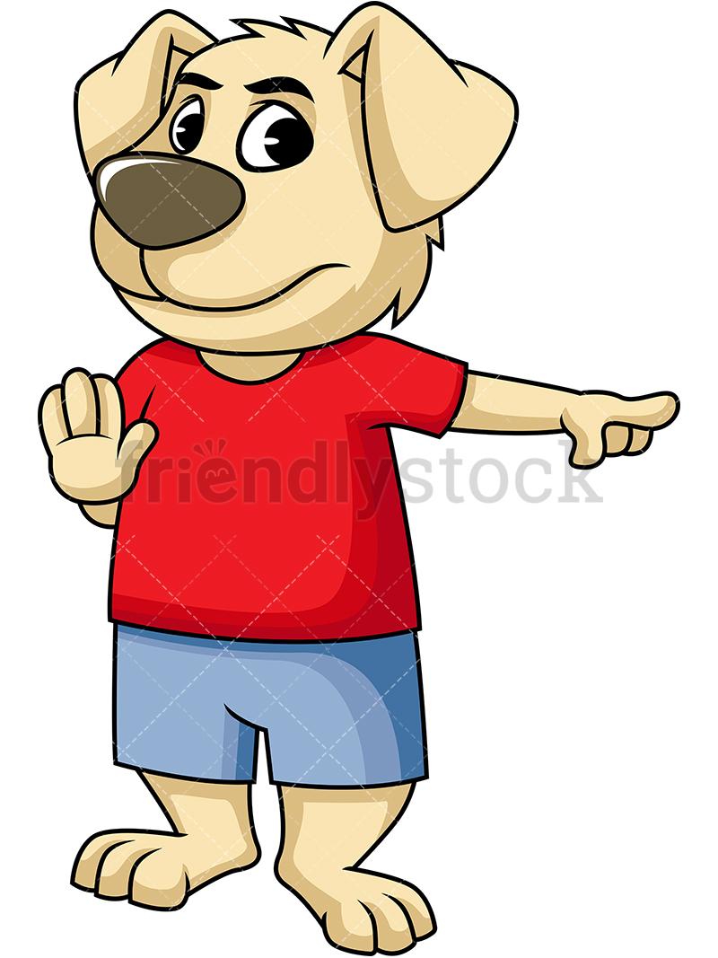 800x1067 Dog Mascot Stop And Pay Attention Cartoon Vector Clipart