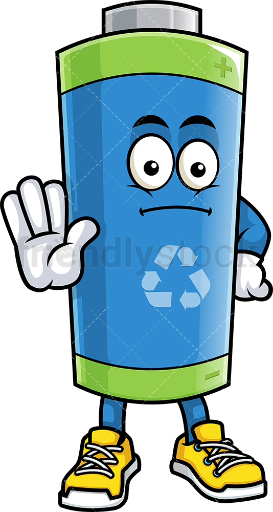 534x1000 Eco Friendly Battery Attention Cartoon Clipart Vector