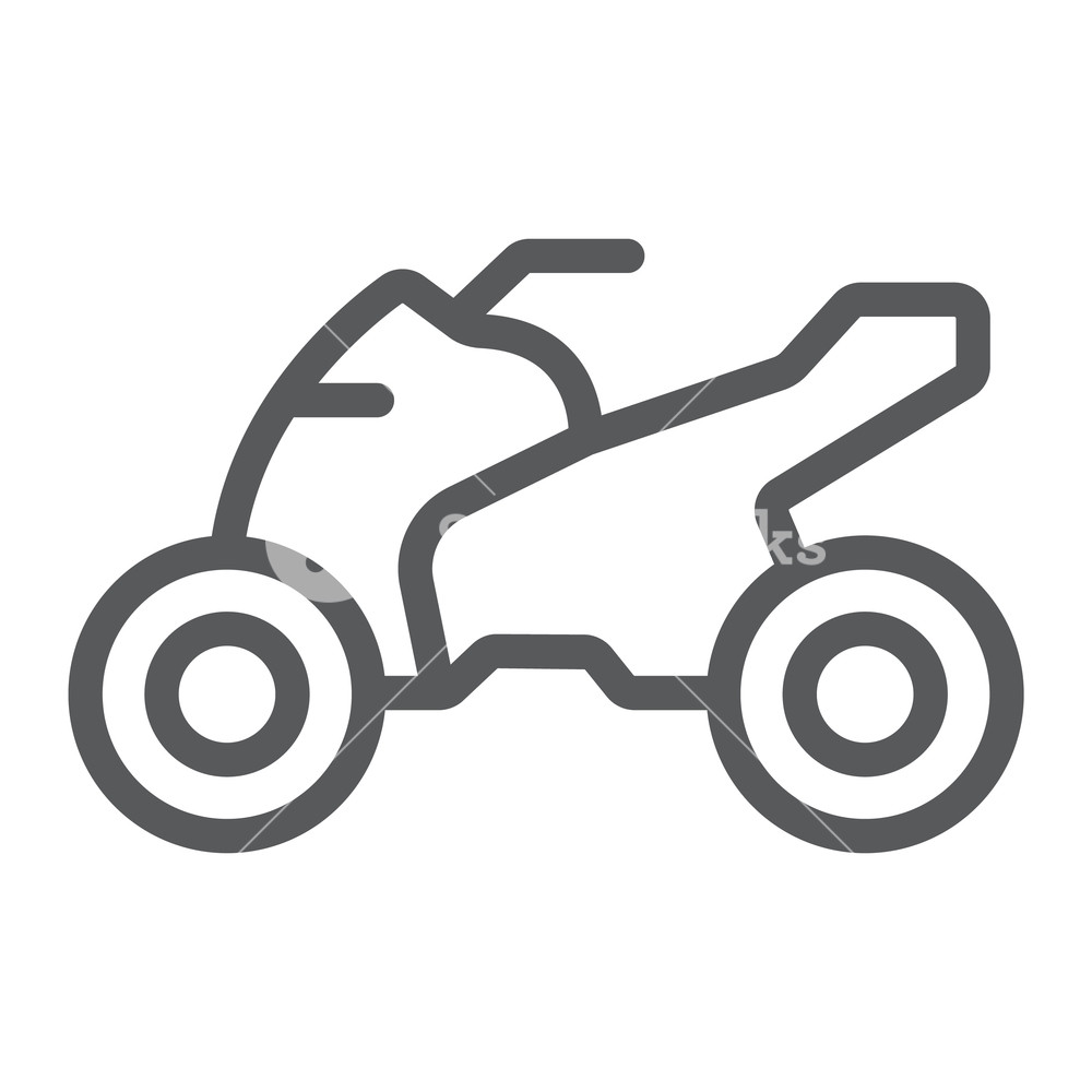 1000x1000 Quadbike Line Icon, Bike And Extreme, Atv Motorcycle Sign, Vector